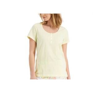 NEW CHARTER CLUB LUXURY cotton henley pajama top in yellow